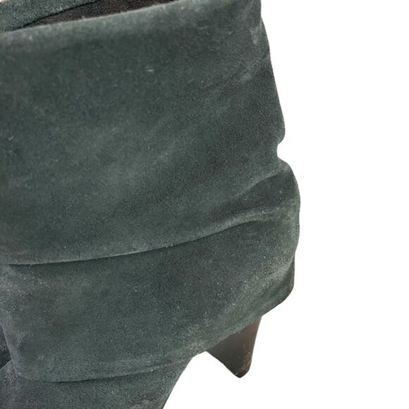 STEVE MADDEN FOLD High Cone Heels Ankle Boots Gray Suede Genuine Leather sz 7 M - Picture 10 of 16